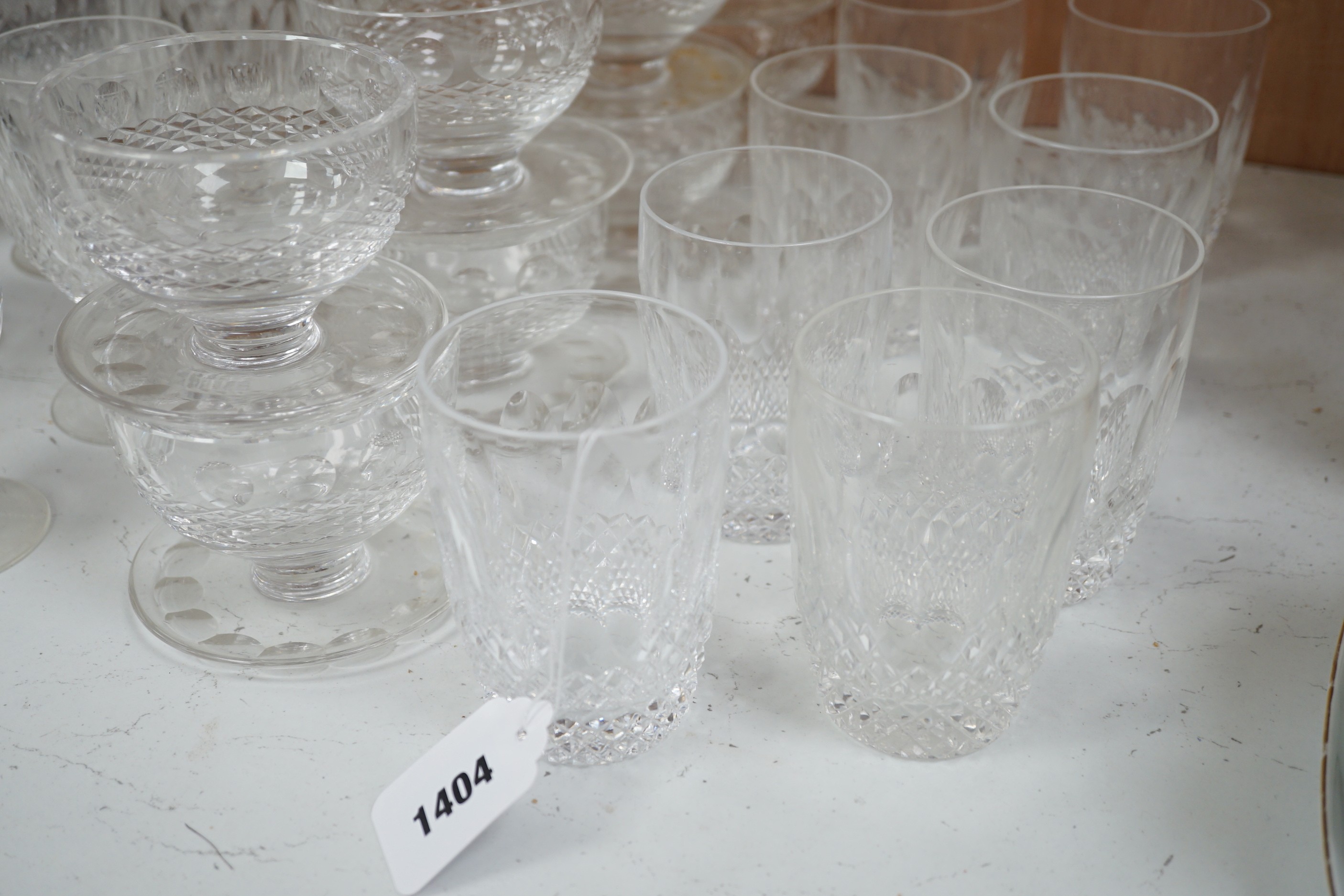 A collection of Waterford Colleen pattern drinking glasses